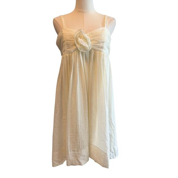 Taylor Dresses & Skirts - Babydoll Dress 8 Ivory Fairy Empire Spaghetti Strap Rosette Party Ethereal NEW